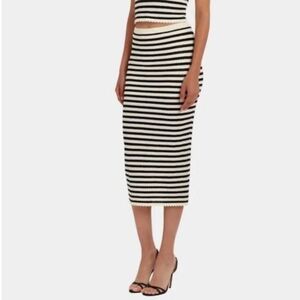 AMANDA UPRICHARD SEINE SKIRT BLACK CREAM STRIPE S